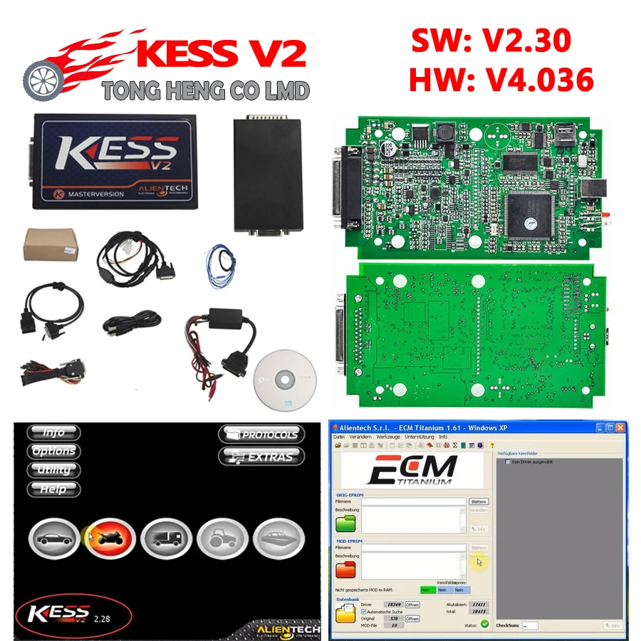 No Token Limit KESS V2 V2.30 OBD2 Manager Tuning Kit Kess V2 Master FW