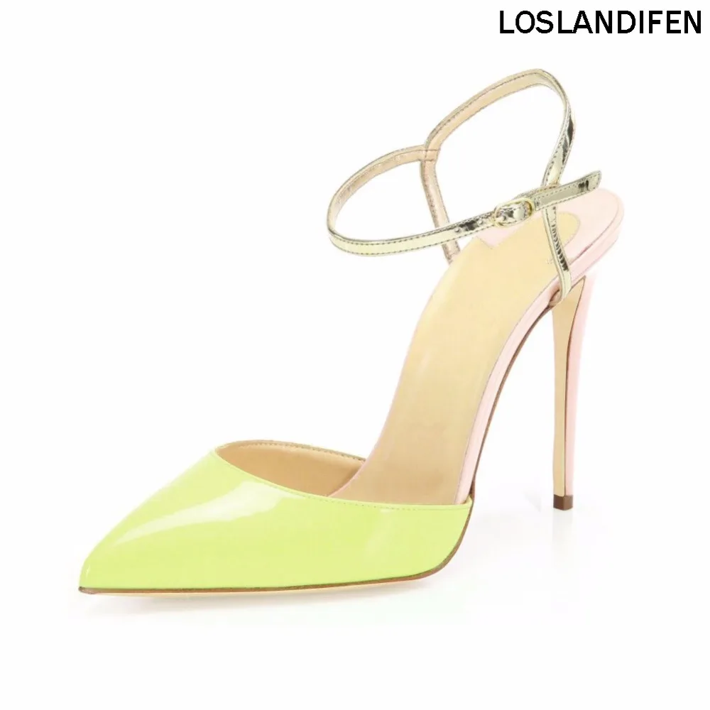 

2018 New Products Ladies Womens Fashion Handmade Slingback 10cm High Heel Pointed Toe Solid Summer Sandals Shoes CKE110