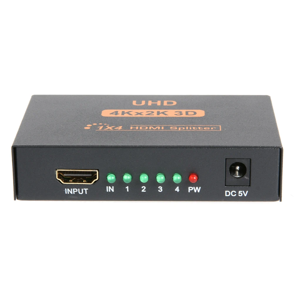 

EU/UK Plug UHD 3D 4K 2K Full HD 1080p HDMI Splitter 4 Port Hub HDMI Splitter 1 to 4 HDMI Monitors to 1 Video Signal Channel
