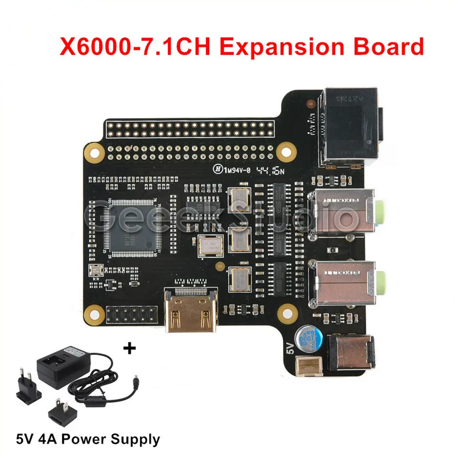 

X6000-7.1CH Expansion Board with Power Supply for Raspberry Pi 2 / 3 Model B