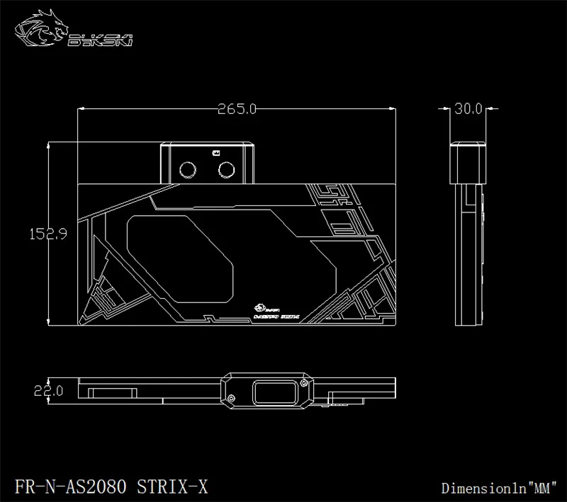 Bykski блок водяного охлаждения для ASUS ROG STRIX GTX2080 O8G GAMING, кулер GPU с дисплеем температуры, FR-N-AS2080STRIX-X