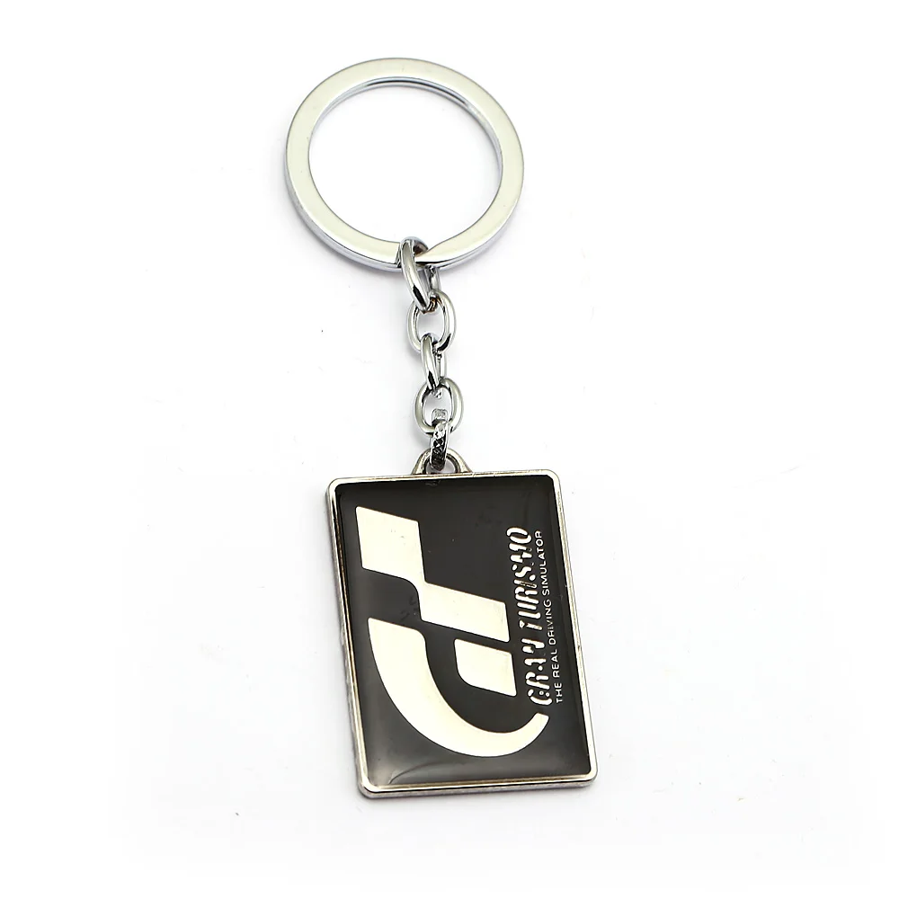 Geometric Keychain Game racing Black White Stitching Color Keyring Gran