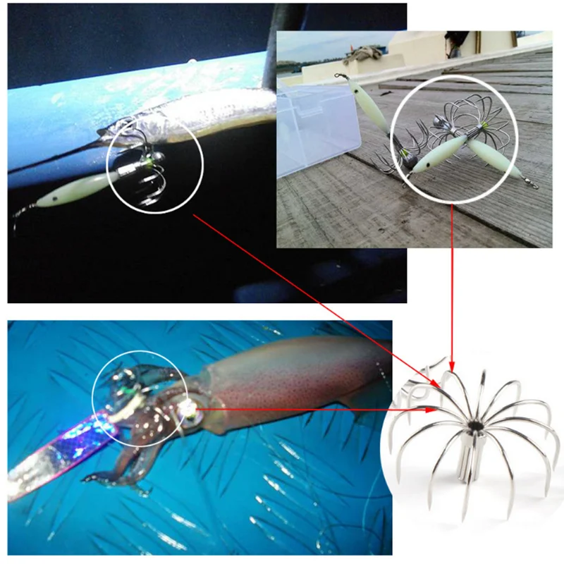 20 шт./лот 2,8/3,5/4 см Крючок для наживки нержавеющая сталь Рыбалка крючок 12 вышивка крестом иглы реалистичные крючок в виде кальмара Для океан лодка