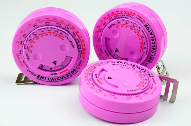 1 шт. розовый цвет ИМТ калькулятор здоровья тела рулетка измерения массы тела индекс с выдвижной кнопкой