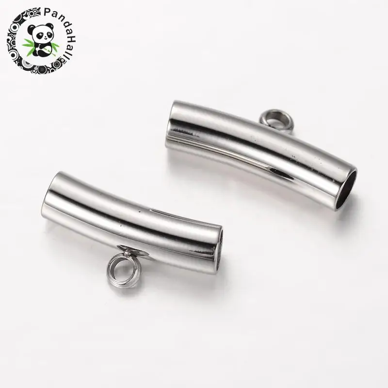 

10pcs 304 Stainless Steel Tube Hanger Links Bail Beads Connectors for Jewelry Making DIY Bracelet Necklace 9x17x5mm Hole: 2mm