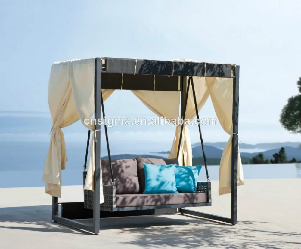 Modern_style_rattan_sunbed_outdoor_canopy_swing