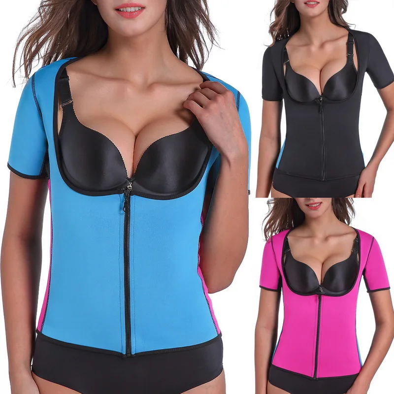 

Vertvie Bodysuit Women Slimming Zipper Waist Trainer Body Shaper Waist Support Workout Shapewear Corset Sweat Vest