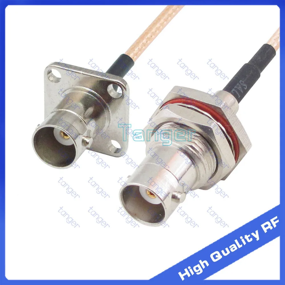

BNC female jack 4four hole panel to BNC female jack front with nut straight 20cm 8inch RG316 RF Coaxial Pigtail Low Loss cable