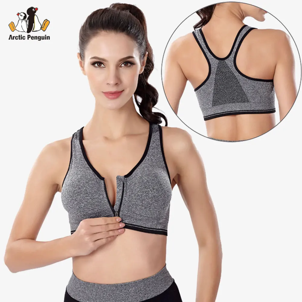

[AP]Women Running Gym Fitness Bras Zipper Front Sports Bra Fitness Yoga Tank Tops Female Running Vest Crop Sport bra Plus Size