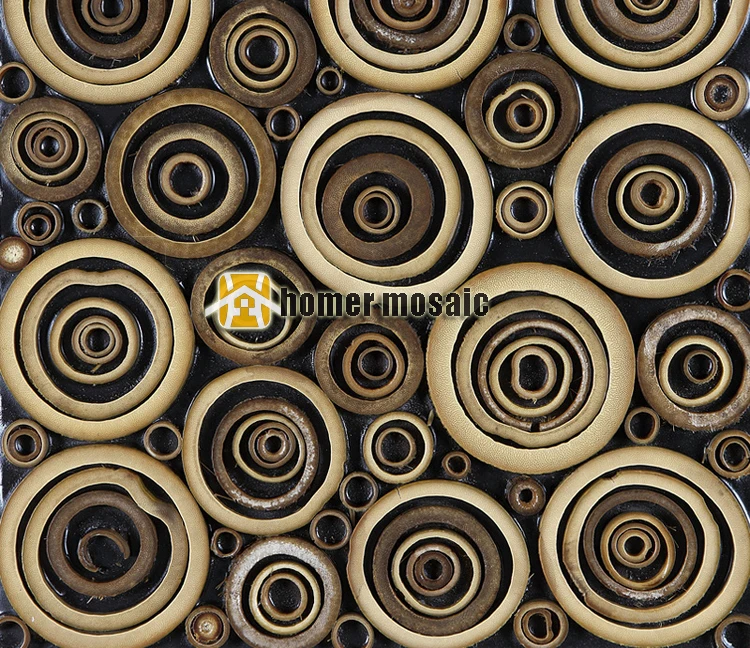special unique design round natural bamboo art mosaic ...