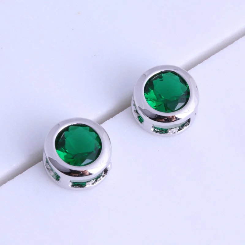 

Love Monologue Everlasting Round Purple & Green Crystal / Black Onyx Silver Color Stud Earring for Unisex Free Gift Bag B0084