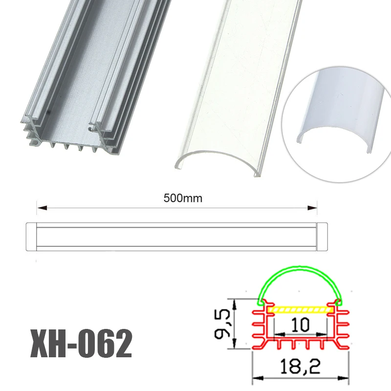 XH-062 алюминиевый держатель для канала чехол Корпус Крышка заглушки светодиодный светильник для жесткой светодиодной ленты светильник светодиодный светильник s