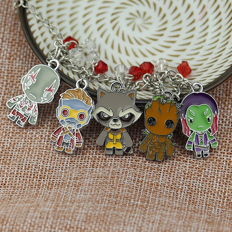 Стражи Галактики браслет с шармом Starlord Rocket Drax Gamora Jewelry