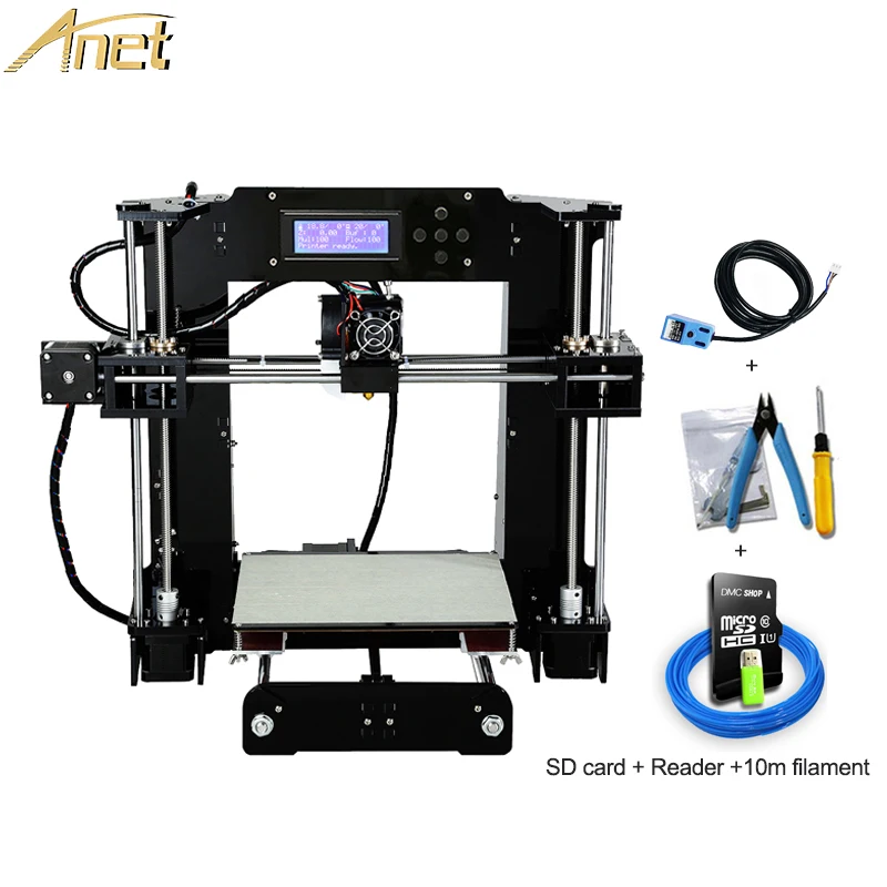 

Anet A8 A6 Auto level 3D printer DIY Kit 0.4mm Nozzle Aluminium Alloy Hotbed Reprap Prusa i3 impressora 3d with PLA filament