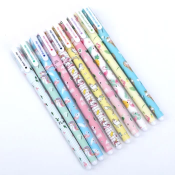 

10 pcs/lot Flamingo Unicorn gel pens for writing Cute 0.5mm colored signature pen Stationery school office supplies Escolar