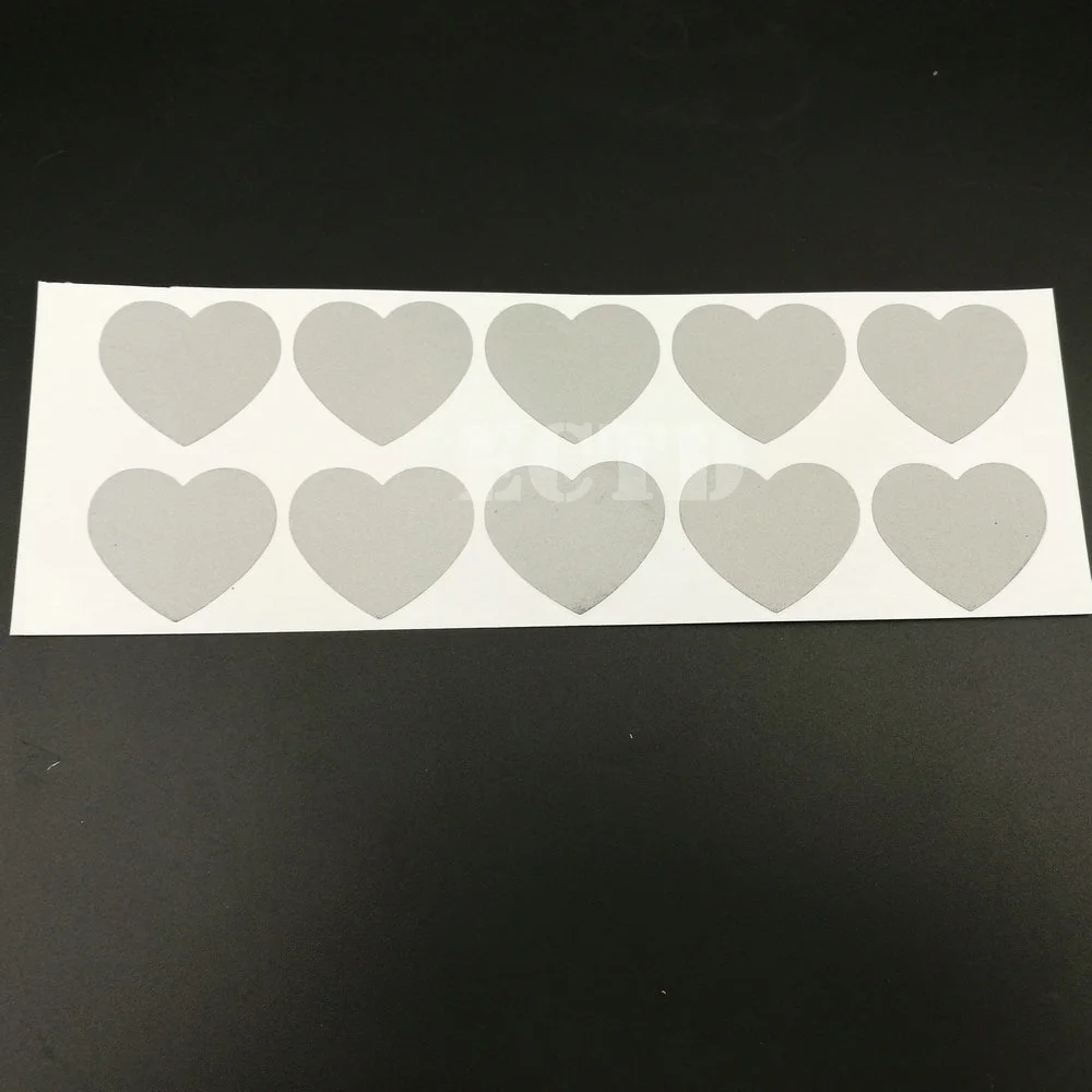 

120 x Scratch Off Sticker 27mm x 32mm Love Heart Shape Silver Color For Secret Code Cover Home Game Wedding Party