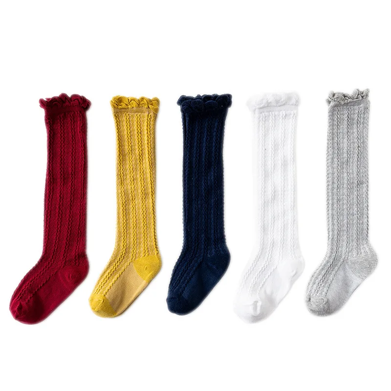 

10pairs/pack Combing Cotton Thickened Loose Baby Stockings 100% Cotton Striped Children Hemp Socks