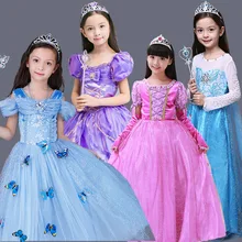 Elsa Costume Dentelle Princesse Robe Avec Long Retour épaule cape enfant en bas âge Fille Vêtements La Reine Des Neiges Filles Costumes Chaude vente