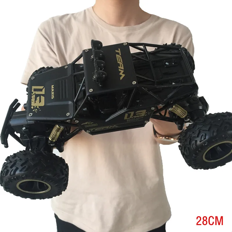 Скалолазание Rc автомобиль 4WD 2,4 GHz рок ралли 4x4 двойные двигатели Bigfoot автомобиль пульт дистанционного управления модель внедорожник игрушка лучший подарок для мальчиков - Цвет: 28cm black