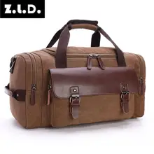 Z.l.d. Холщовая кожаная текстильная сумка для путешествий Duffel сумка мужская повседневная дорожная Сумка отличная Выходная сумка вечерняя большая емкость