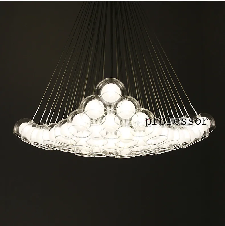 

Creative Many Heads Glass Pendant Light Living Room Bedroom Lamp Aisle Bubble Ball Pendant Light Personalized Restaurant Lamps