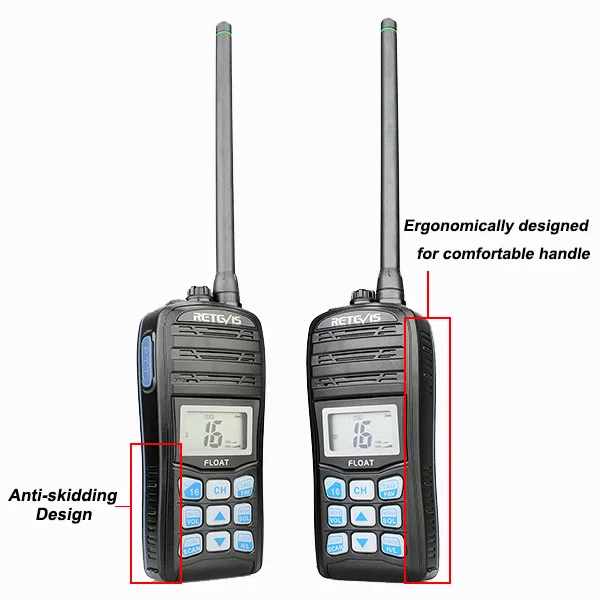 RT55 5 W Walkie Talkie IP67 Водонепроницаемый Ручной Радио УКВ морской США/международной/канадский морской Каналы погоды NOAA оповещения