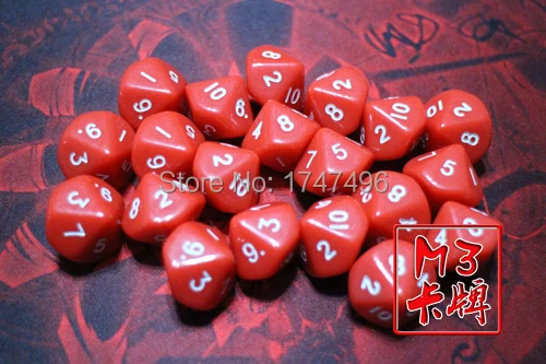

8Pcs/lot 4 Color D10 Ten Sided Dice for board game magical the RPG Dungeons & Dragons Games Set of 10 Dice New