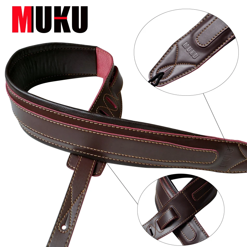 2015 Genuine Leather Electric Thick Guitar Strap Electric Guitar Staps Bass Strap Adjustable Guitar Belt Leather