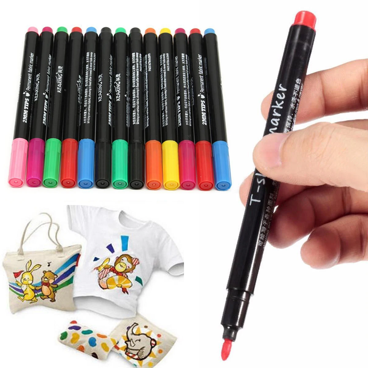 13pcs Fabric Marker Pens Permanent Paint Pens For DIY Textile Clothes T-Shirt Shoes Patchwork Crafts Sewing Accessories Mayitr