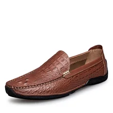 Italienischen Hand Nähen Echtes Leder Lace Up Wohnungen Männlich Mokassins Casual Luxury Krokodilleder Leder Schuhe Herren Business Oxfords