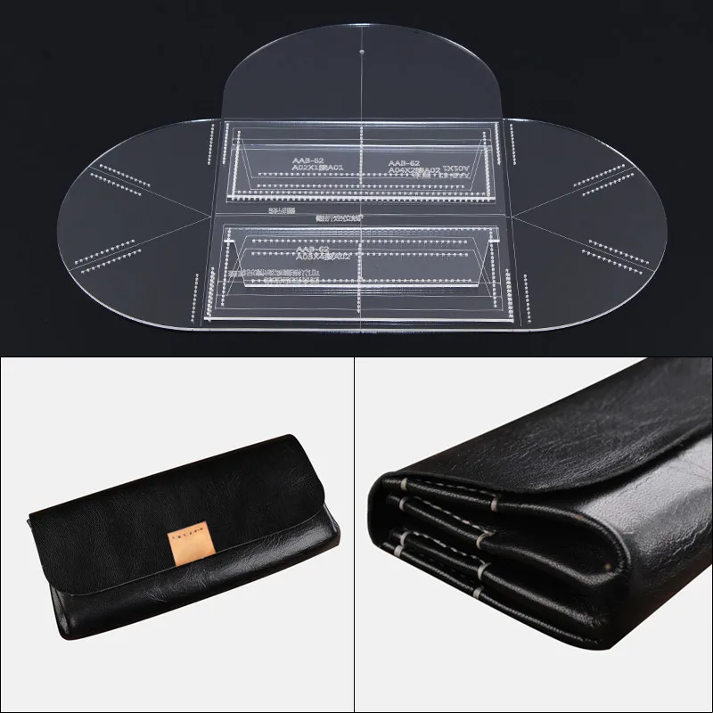 

1Set Acrylic Stencil 1 Set Leather Template Handbag Clutch Craft Sewing Pattern DIY Accessory 23*11*3cm