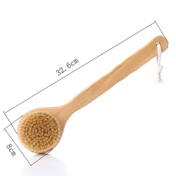 Natural Bristle Brush Anti-slip Handle Wooden Body Back Maasage Health Care Bath back Brush for Bath Body Foot Brush 6