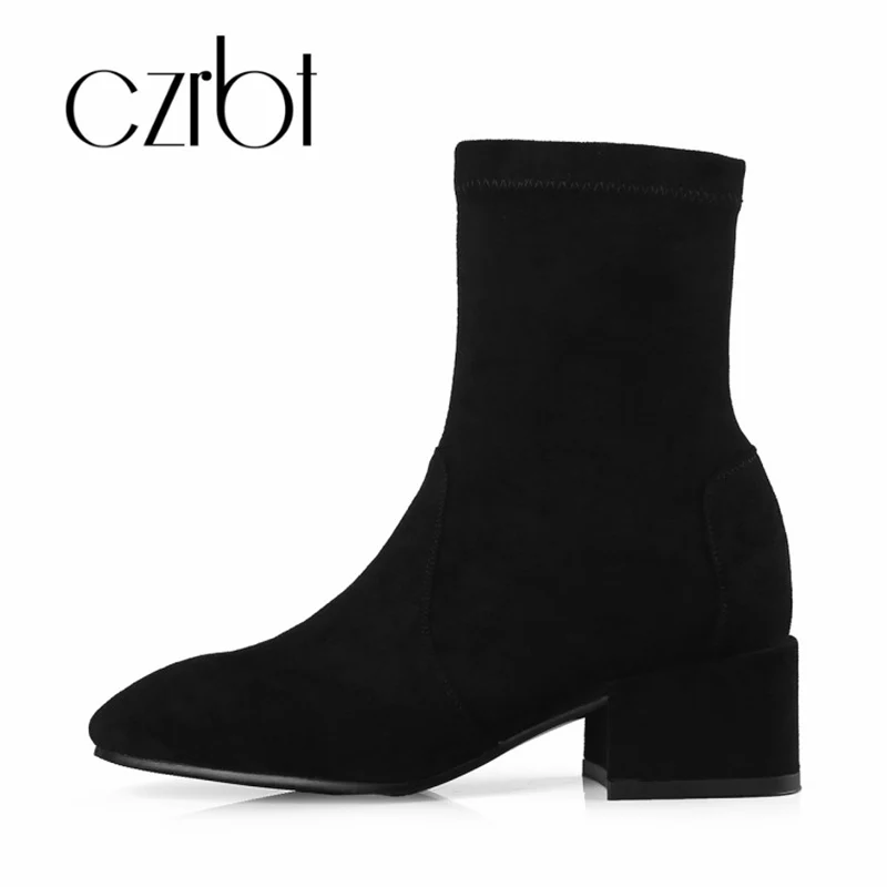 

CZRBT 2018 hot new autumn winter fashion high toe anti-skid women's boots 5 color 33-42 casual simple joker women's shoes