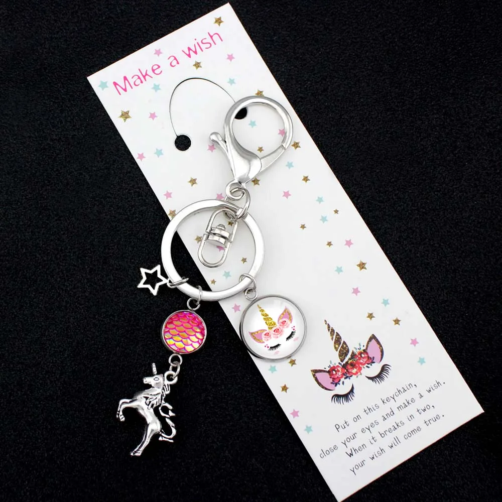

Unicorn Mermaid Fashion Keychains Bag Key Chain Lobster Clasp Key Hook Chain Key Ring Jewelry Lady Girls Women Men Keyring Gift
