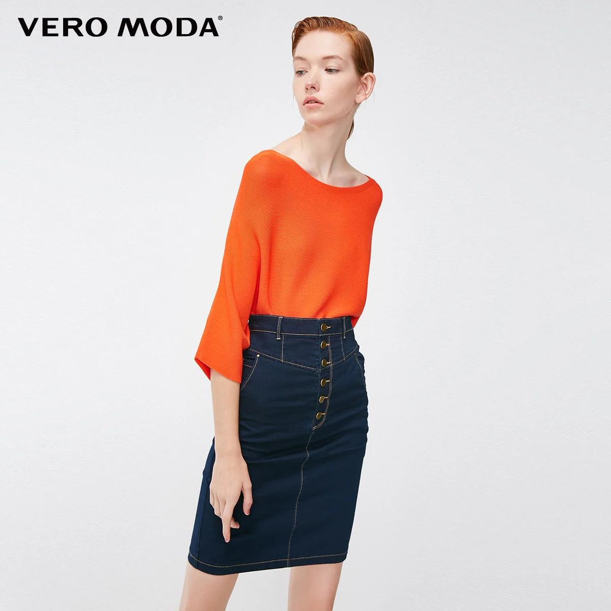 Vero Moda Новая женская OL Стиль Slim Fit вареная джинсовая юбка с высокой талией | 318437502 - Цвет: Indigo blue denim