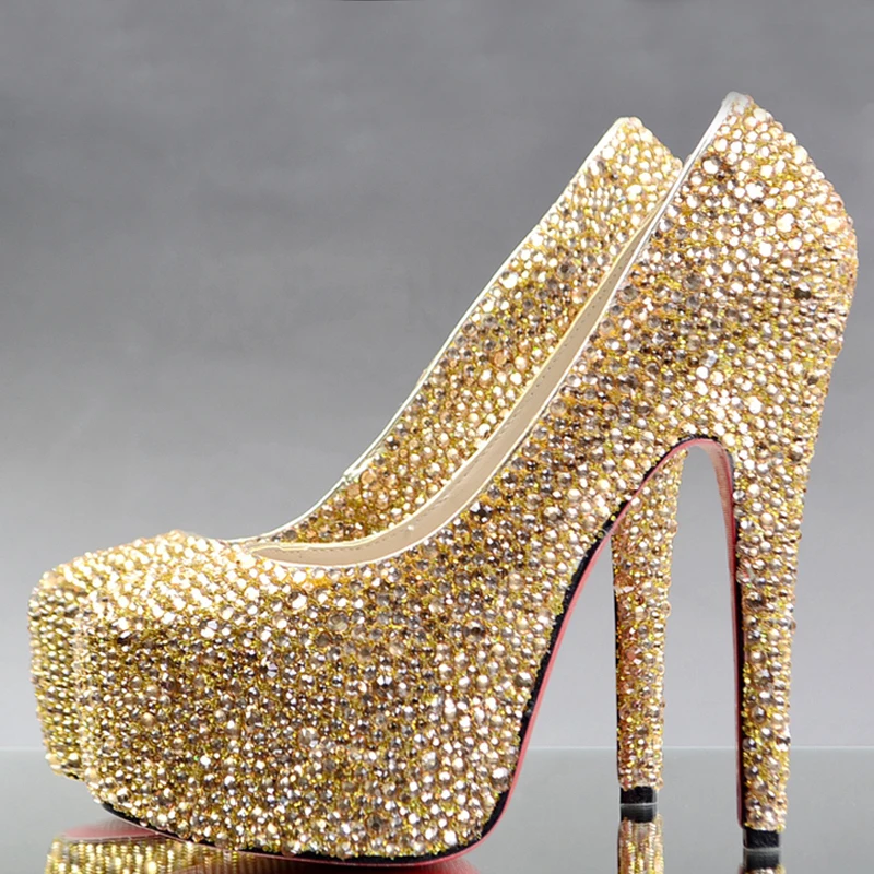 gold string up heels