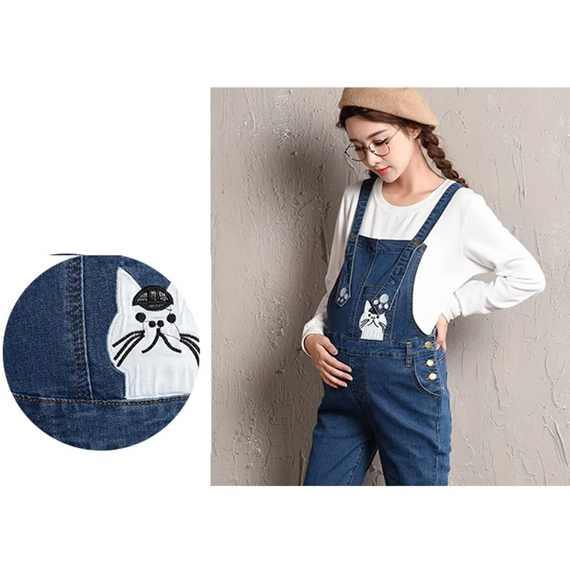Bhome Maternity Denim Bib Overall Jeans Adjustable Strap Dungarees