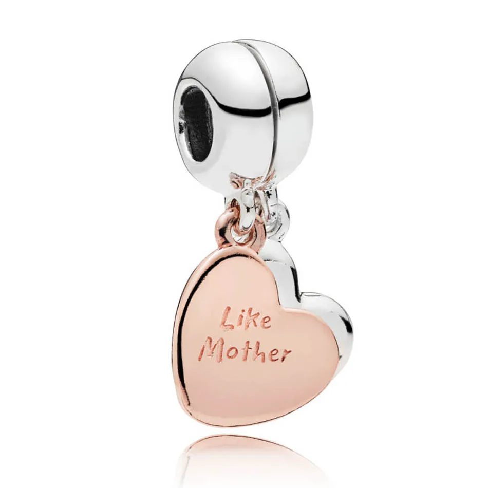 

Authentic 925 Sterling Silver Charm Rose Mother & Daughter Love Dangle fit Pandora Bracelet Bangle Diy Jewelry