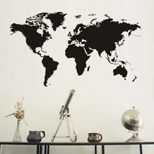 Atlas World Map font b Wall b font font b Sticker b font Black font b