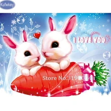 Кролик Фото на заказ Алмазная Картина Вышивка крестом полный квадратный изображение горного хрусталя DIY Алмазная мозаика Алмазная вышивка распродажа