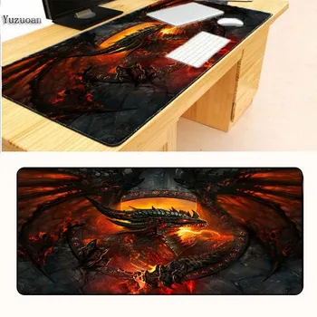 

Yuzuoan Free Shipping Cool Firl Dragon keyboard Desk Gaming Mouse pad 900X400X4mm Large Lock Edges Soft/Rubber As Boy Gife