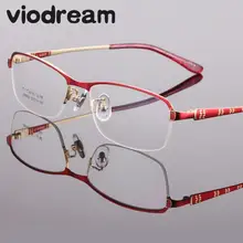 Viodream оптический Очки Рамки для Новинки для женщин Чистый Титан ретро Половина рецепт Оправы для женских очков oculos-де-грау feminino 8950