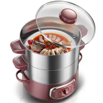 

8L/800W 2 Layer Stainless Steamer Electric Food Steamers Egg Boiler Tempering Glass Lid Cooking Steaming/Boiling Kitchen Tools