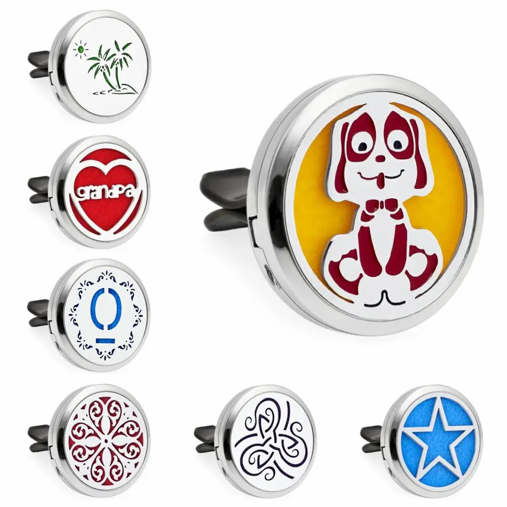 

Dog Grandpa star tree Diffuser Locket Car air condition clips Aromatherapy Essential Oil perfume locket Magnetic 10pads as gift