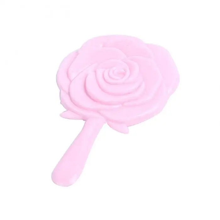 Для женщин классический стиль портативная ручка косметическое зеркало для девочек летний праздник милый розовый цветок круглой формы Макияж Зеркала