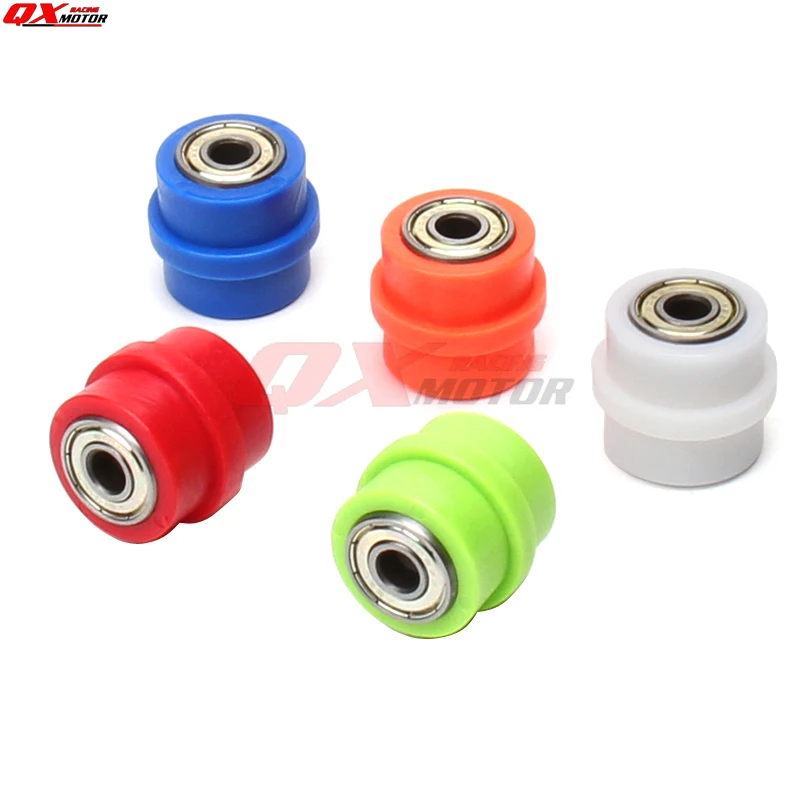 Blue 8mm Chain Roller,8mm/10mm Drive Chain Pulley Roller Slider Tensioner Wheel Guide for Street Bike Motorcycle ATV 