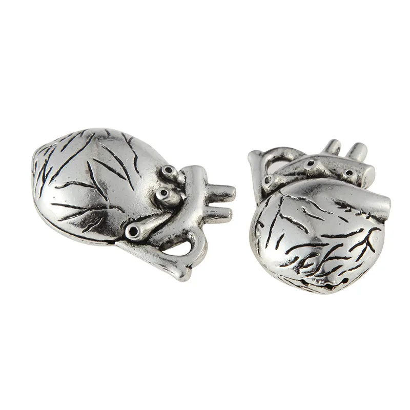 New Arrival 25*37mm Silver Plated Alloy Heart organ Pendant Charms For