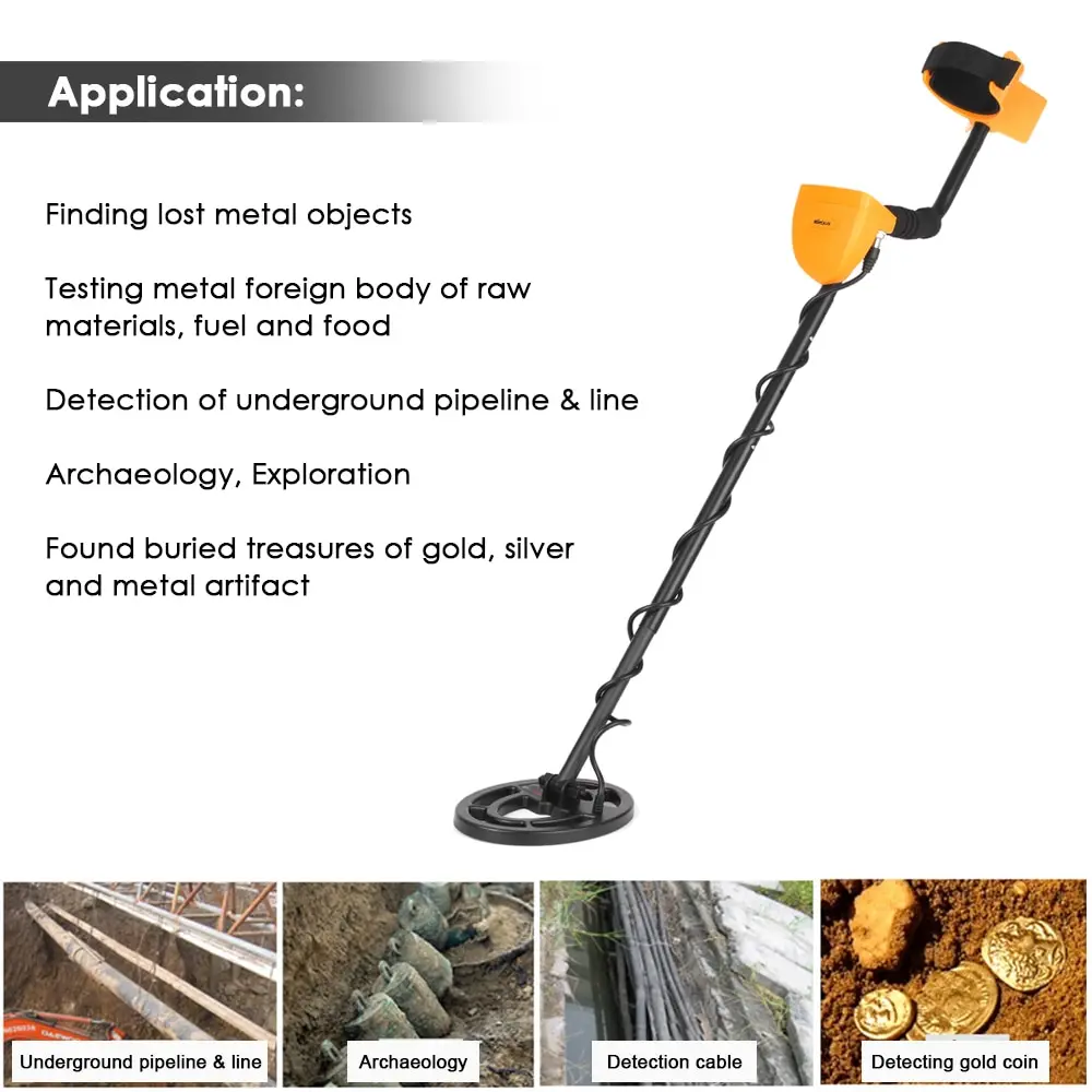 

KKmoon Metal Detector Underground Professional LCD Gold Detector Treasure Hunter + Adjustable Sensitivity Waterproof Search Coil