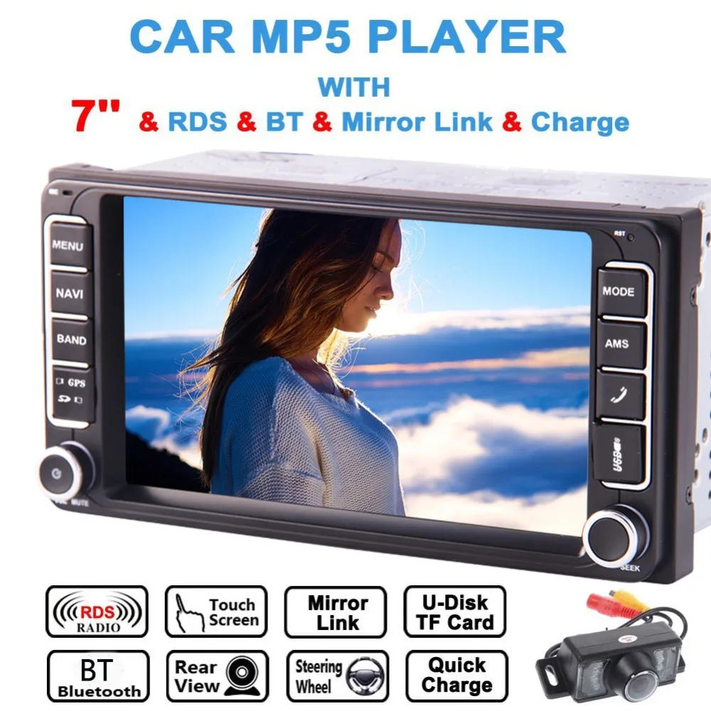 for Toyota- 7 Inch Capacitive Touch Screen GPS Car Radio with Bluetooth FM AM Receiver Phone Mirroring Steering Wheel | Автомобили и