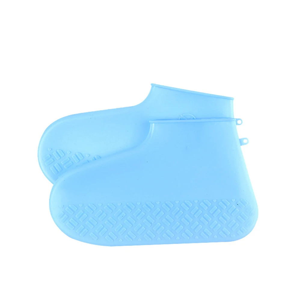 1 пара многоразовых силиконовых водонепроницаемых резиновых чехлов для дождливой обуви, противоскользящие резиновые сапоги для дождливой погоды, M/L Аксессуары для обуви - Цвет: Синий